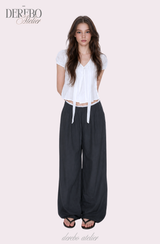 Pure strap short-sleeved blouse