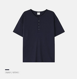 [Unisex] ワッフルヘンリーネックハーフスリーブ (4color)