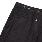 Indian double knee denim pants / Maroon black