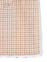 LOW-RISE CHECK LACE MINI SKIRT_Beige