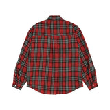 Oversized Patch Check Shirt - Red