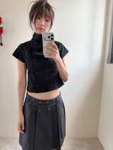 キャップスリーブ ダブルボタン ジャケット