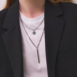 Men's ツーラインネックレスレイヤードチェーン_CLEFデュアルSBネックレス