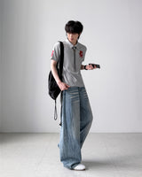 Visor Wrinkle Wide Denim