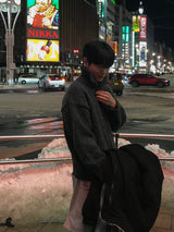 Saki High-Neck Knit Cardigan