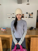 Lengmo Ribbed Round Crop Cardigan