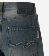 Coco flower wide fit raw Denim