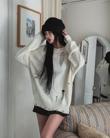 Cloth Damage Loose Fit Knit