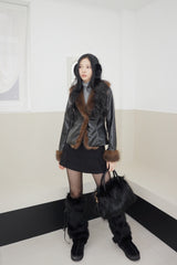 Chic Mood Brown Fur Cardigan