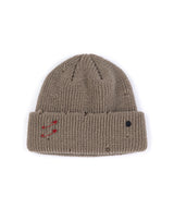 BBD Ripped Custom Short Beanie (Dark Beige)