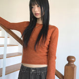 ジンニングシンフィットモヘアインナー長袖ニット