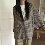 Cadel Vintage Check Geek Chic Overfit Long Sleeve Shirt