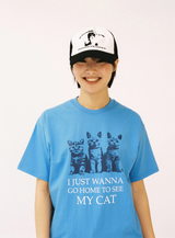マイハウスキャットTシャツ - ブルー