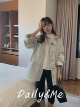 Loose fit cotton jacket(onecolor)