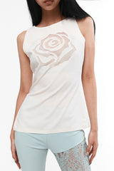 ROSE-SHAPED HEART SLEVELESS #IVORY