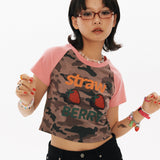 ストロベリーラグランクロップtシャツ