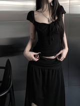 shirring flare top (2color)
