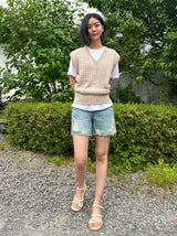 4 PART DESTROYED DOT DENIM PANTS code 21102