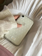 dot phonecase 半透明ドット柄ケース ホワイト