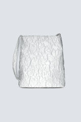 Garden satin jacquard bag, Cream