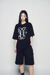 25SS ソロラビットエイリアン ショートスリーブ Tシャツ ブラック