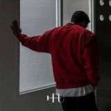 [HFORUS MADE]Layer Shoulder Sweatshirt IN RED
