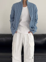 [MADE] Two-Way Wool Cable Knit Zip-Up (7C)