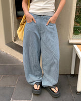 [ORIGINAL] Roti Stripe Balloon Carpenter Pants