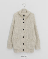 Kelma Button Pocket Wool Knit Cardigan