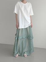 (Unisex) レンリットアイレットオーバーフィット半袖Tシャツ