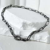 SS-6mm ボックスチェーンネックレス_ダークシルバー