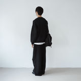 webbing belted cotton wide pants