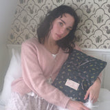 Pillow Notebook Pouch_floral black