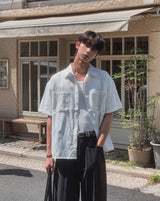 ヒメズ オックスフォード ロールアップ ショートスリーブ シャツ