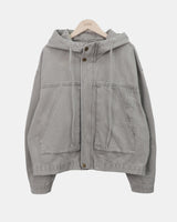 Jepu Pigment-Washed Hoodie Jacket