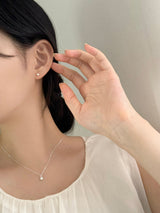 [Silver 925] ミニハートピアスネックレスセット / シルバーデイリーシンプルゲストルックラブリー