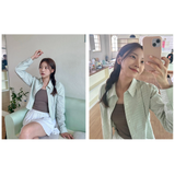 STRIPE CROP SHIRT_PINK
