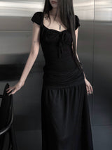shirring flare top (2color)
