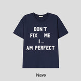 Fix Slogan Lettering Short Sleeve T-shirt