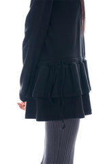 Ruffled string flare one-piece
