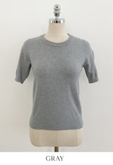 Today Round Basic Short Sleeve Knit