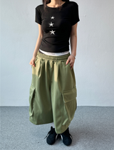 ビッグカーゴバミューダスウェットパンツ🤍🩶🖤💚🤎 - 5 カラーズ