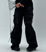 LOVELY BOW-STRING DETAIL CARGO COTTON AUTUMN PANTS - 2 COLOR