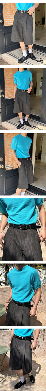 [S/S] ピンストライプバミューダパンツ