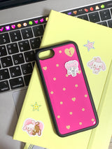 dot epoxy case - pink lemon