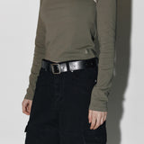 Cutout crop tee Khaki
