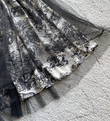 Dimu Toile Pattern Banding Lace Tulle Skirt