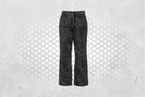 DIAMOND PATCH WASHING BLACK DENIM PANTS