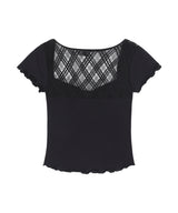 [NF] PERLATT CHECK SEE-THROUGH TEE_(BLACK)_F24QB358