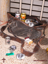 SIGNATURE FLOCKED DENIM WASHED DESTROYED TOTE MESSENGER BAG